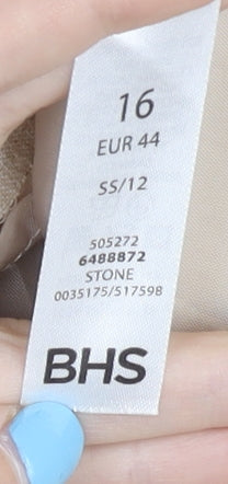 BHS Women's Beige Straight Pencil Skirt Size 16