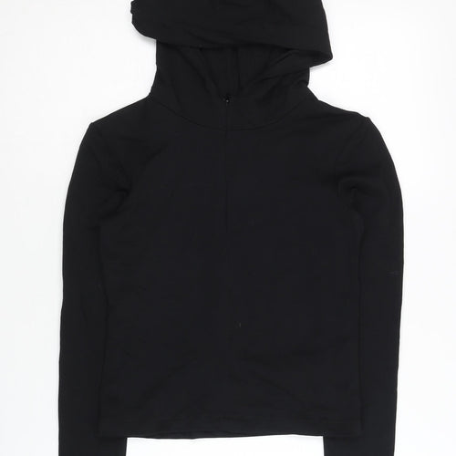 Zara Women Black Hoodie, Size 2, Lightweight, Casual
