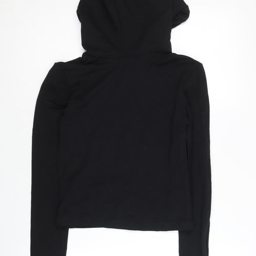 Zara Women Black Hoodie, Size 2, Lightweight, Casual