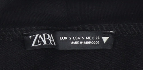 Zara Women Black Hoodie, Size 2, Lightweight, Casual