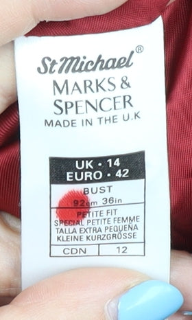Marks and Spencer Women's Red Blazer Size 14