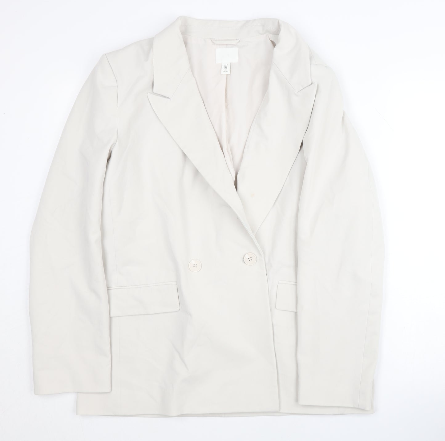 H&M Women's White Blazer, Size 14, Regular Fit
