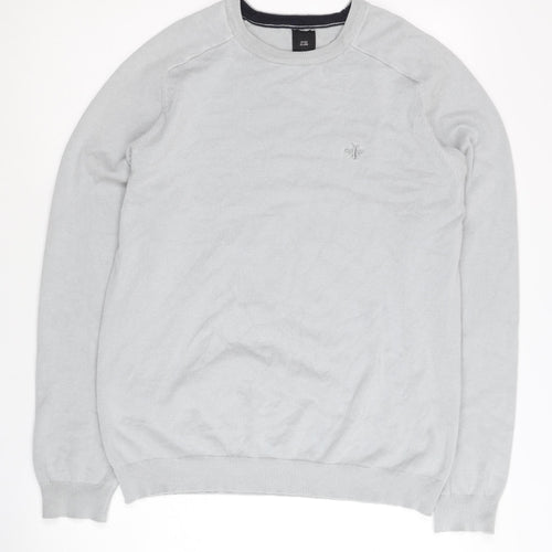 River Island Men's Grey Pullover Jumper Medium