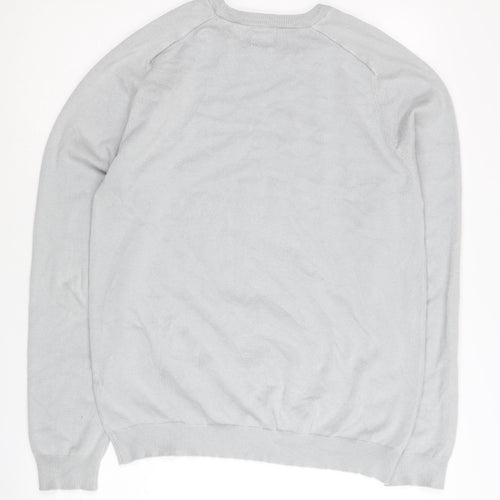 River Island Men's Grey Pullover Jumper Medium
