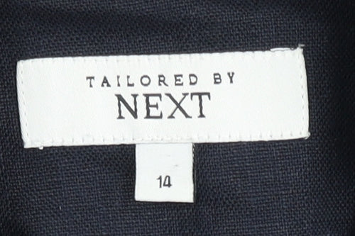 Next Women's Black Blazer Size 14, Belted Linen Jacket