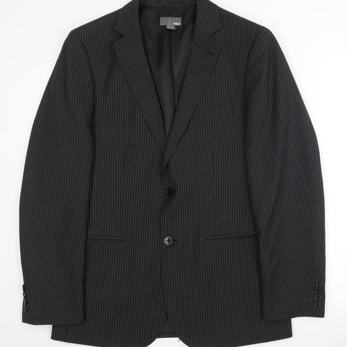 H&M Men's Black Striped Blazer, Size M, Regular Fit