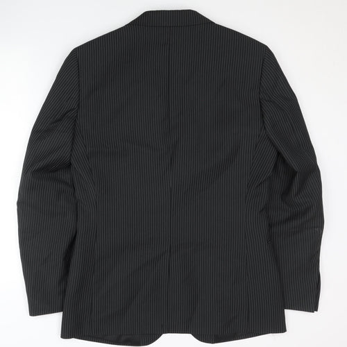 H&M Men's Black Striped Blazer, Size M, Regular Fit