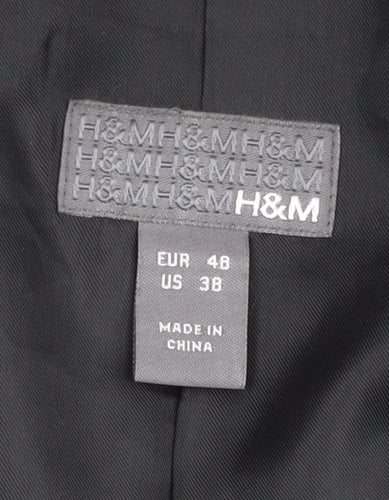 H&M Men's Black Striped Blazer, Size M, Regular Fit