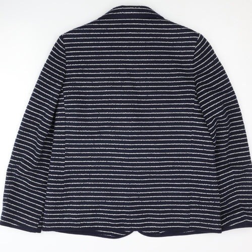 St Michael Women's Black Striped Blazer Size 14