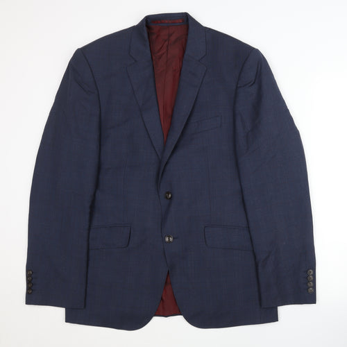 Marks and Spencer Men's Blue Wool Blazer, Size M