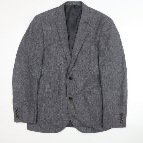 Next Men's Grey Blazer 38 Regular Single-Breasted