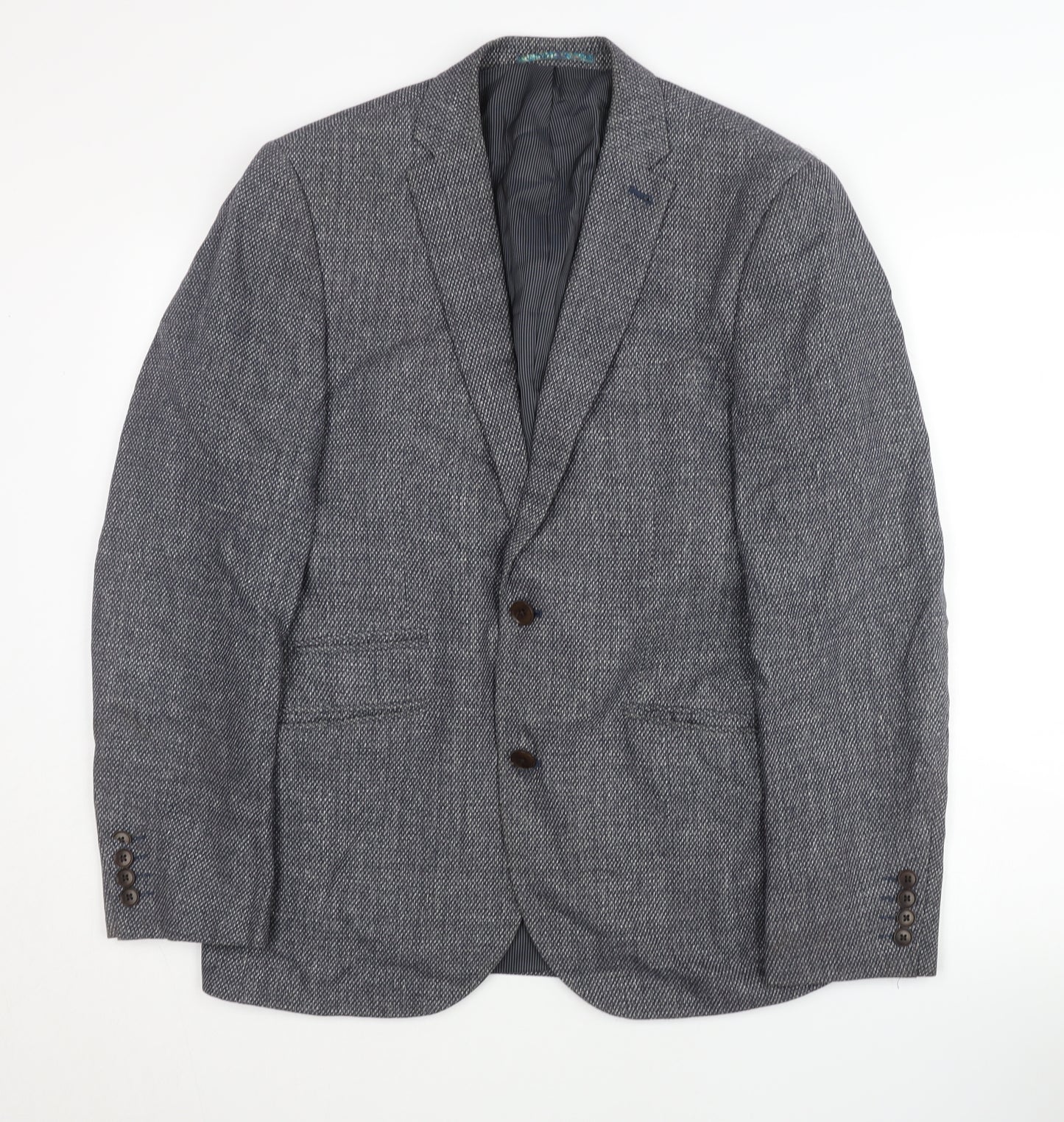 Next Men's Grey Blazer 38 Regular Single-Breasted