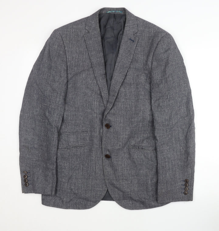 Next Men's Grey Blazer 38 Regular Single-Breasted