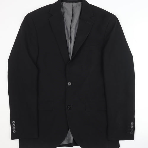 Next Men's Black Regular Fit Blazer, Size 36
