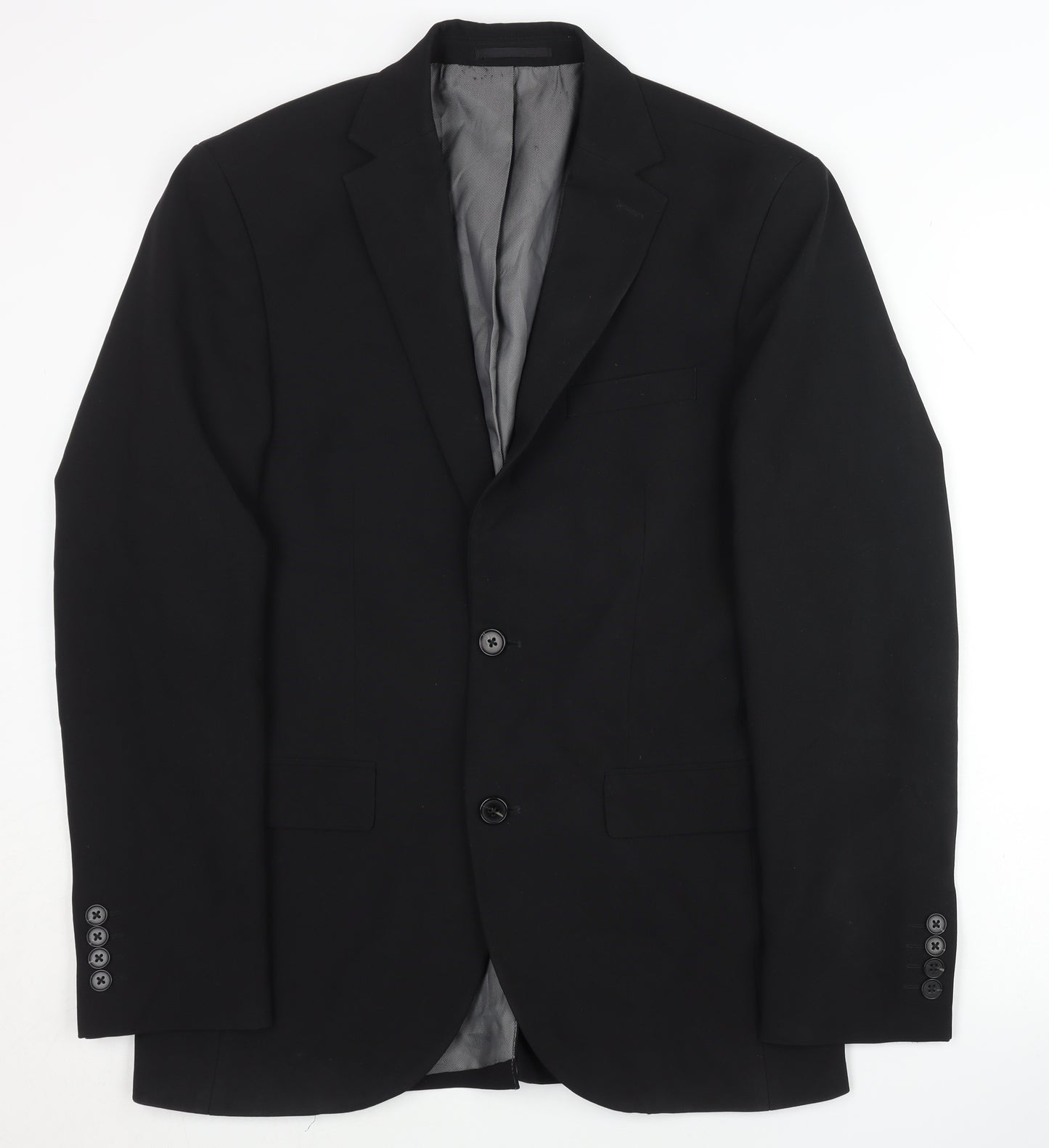 Next Men's Black Regular Fit Blazer, Size 36
