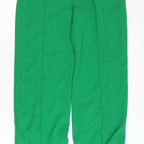 MNG Women's Green Trousers, Size 8, Straight Leg