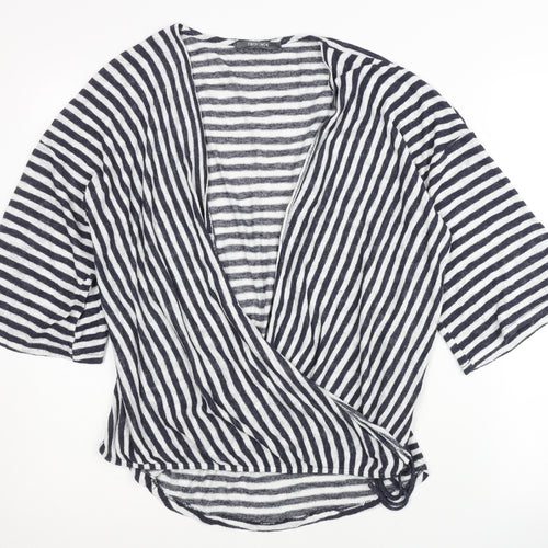 Coin 1804 Women's Black Stripe Wrap Jumper XL
