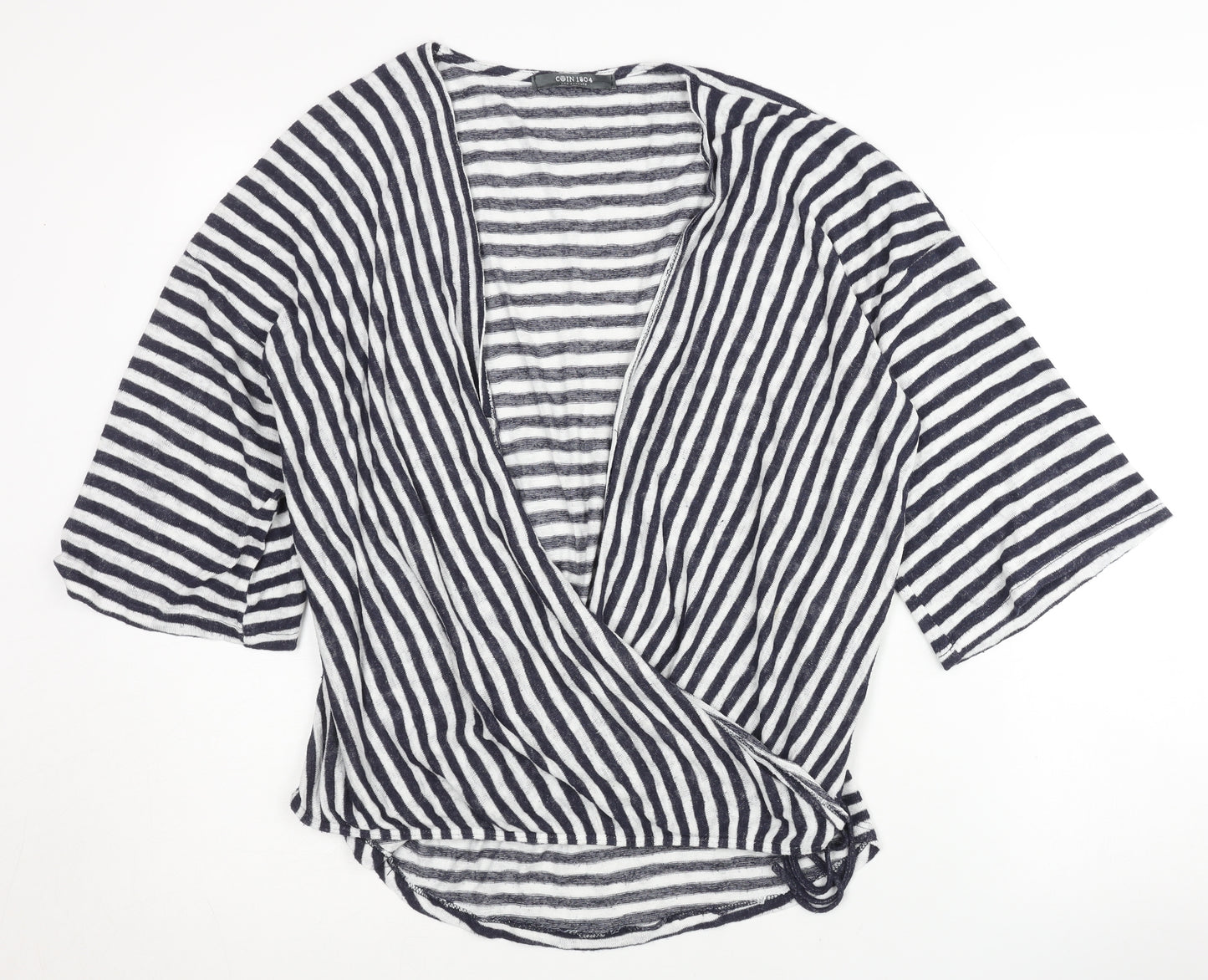 Coin 1804 Women's Black Stripe Wrap Jumper XL