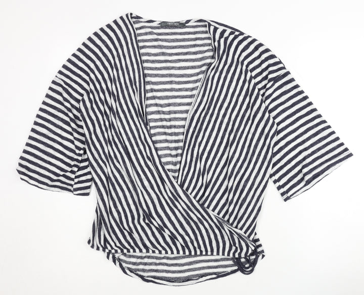 Coin 1804 Women's Black Stripe Wrap Jumper XL