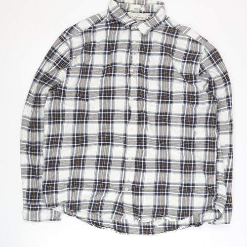 H&M Men’s Multicoloured Plaid Button-Up Shirt XL