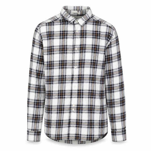 Front view of H&M Men’s Multicoloured Plaid Button-Up Shirt XL