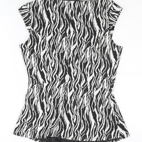 Oasis Women's Zebra Print Sleeveless Blouse Size S