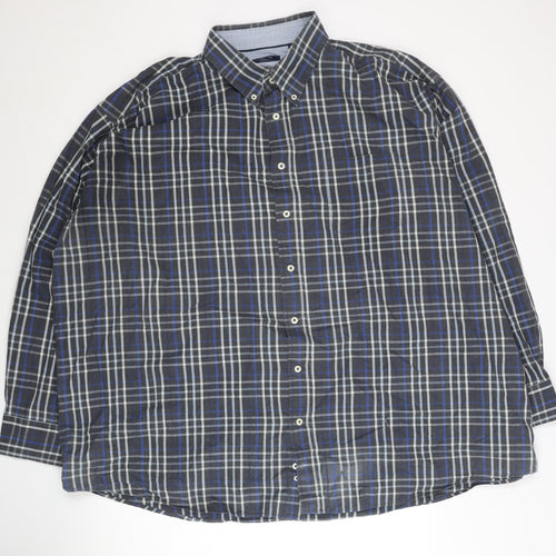 Today's Man Men's Blue Check 5XL Button-Up Shirt