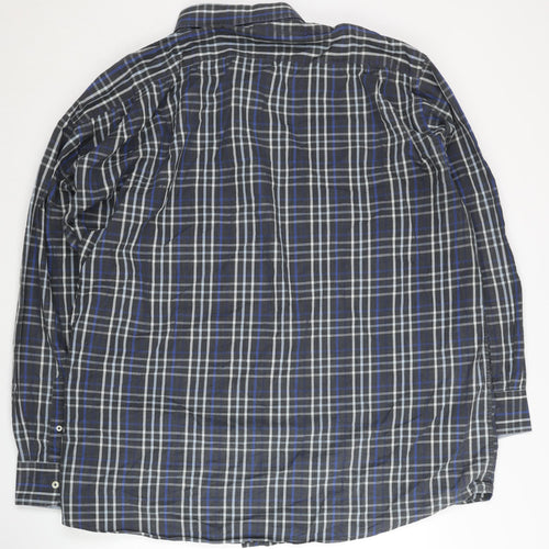 Today's Man Men's Blue Check 5XL Button-Up Shirt