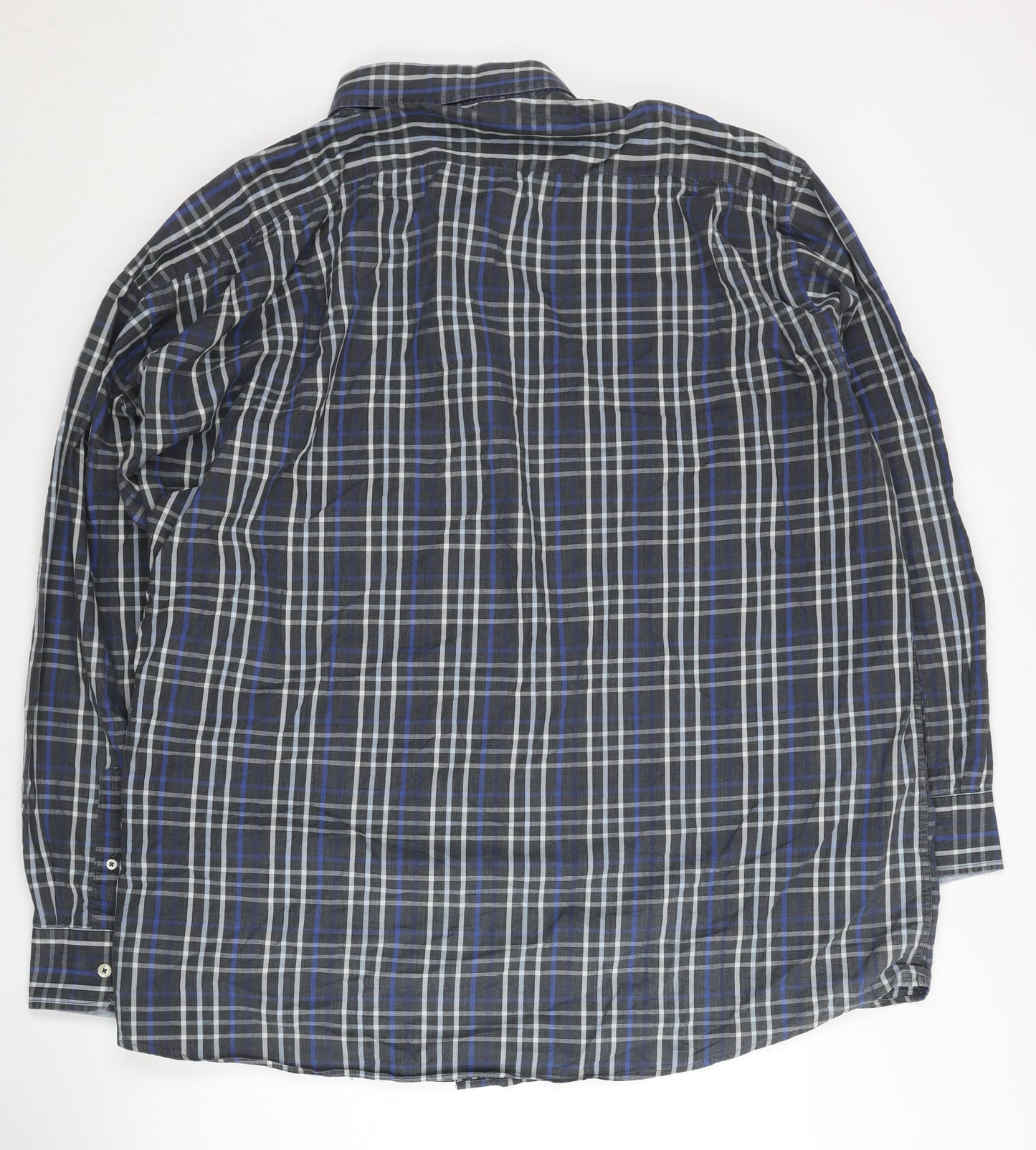 Today's Man Men's Blue Check 5XL Button-Up Shirt