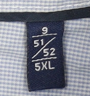 Today's Man Men's Blue Check 5XL Button-Up Shirt