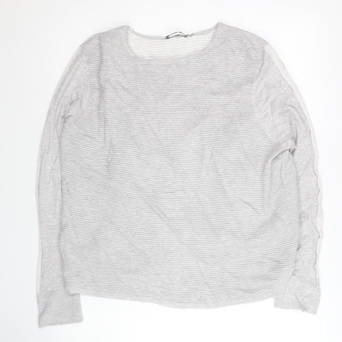 Mint Velvet Women's Grey Striped Cardigan Size 16