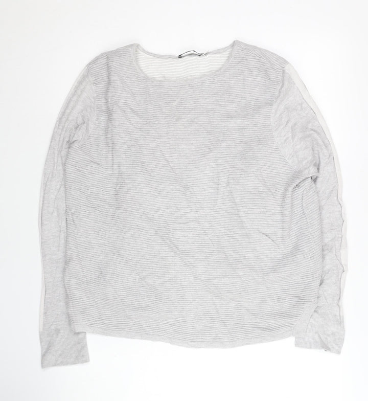 Mint Velvet Women's Grey Striped Cardigan Size 16
