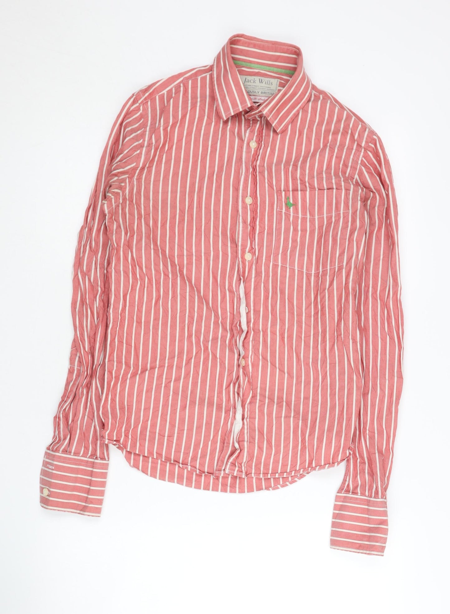 Jack Wills Men's Pink Striped Shirt XS