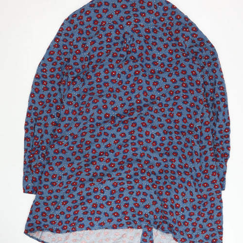 Mango Women's Blue Floral Shirt Dress, Size 14