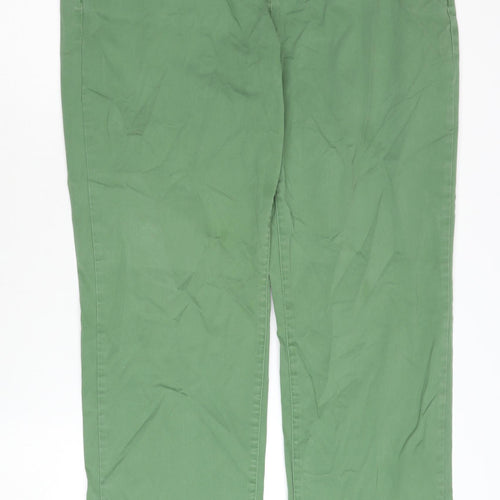 Marks and Spencer Women's Green Chino Trousers Size 16