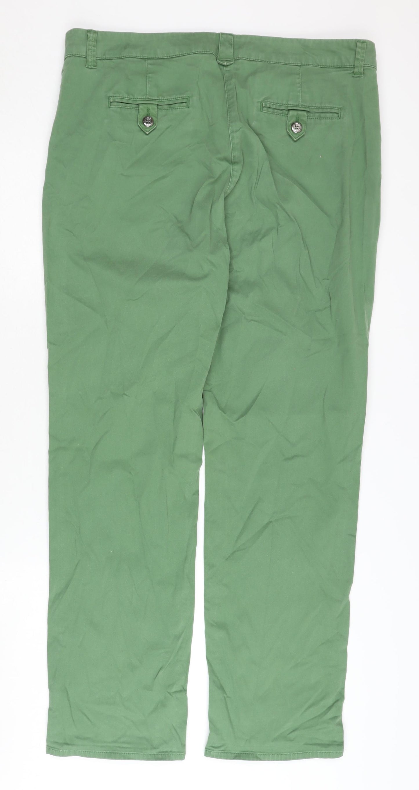 Marks and Spencer Women's Green Chino Trousers Size 16