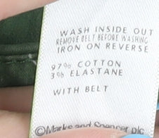 Marks and Spencer Women's Green Chino Trousers Size 16