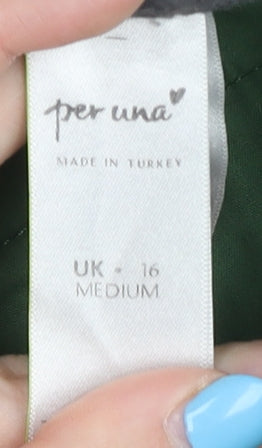 Marks and Spencer Women's Green Chino Trousers Size 16