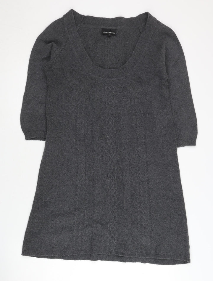 Warehouse Grey Jumper Dress UK 12 Women