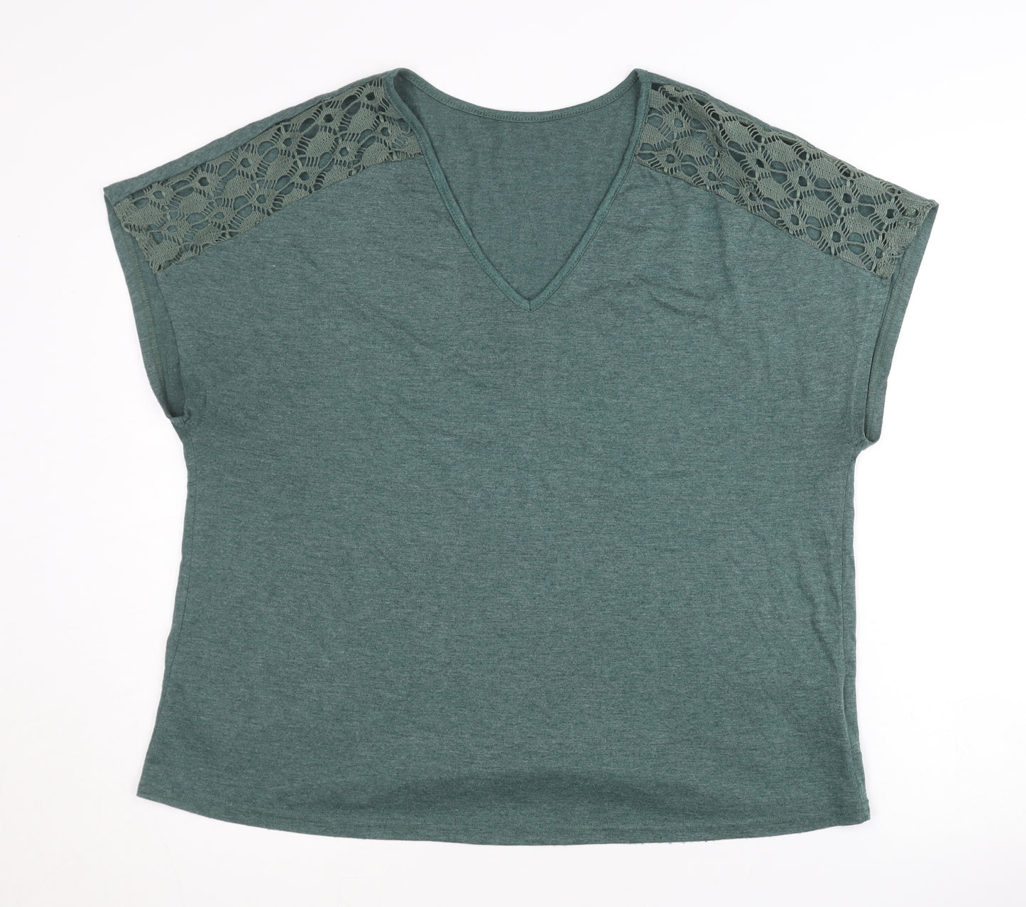 Emery Rose Women's Green XL V-Neck T-Shirt