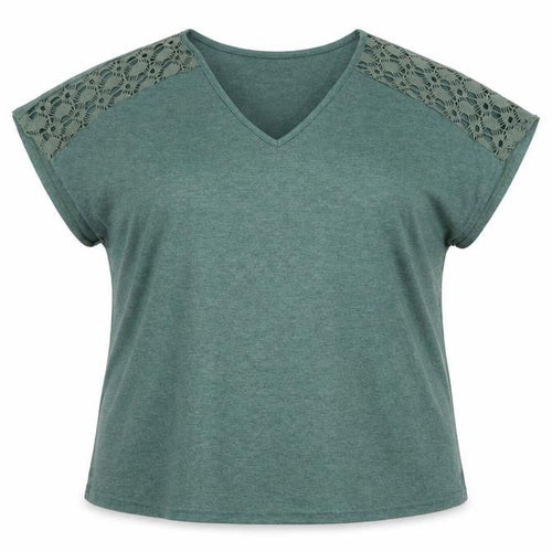 Emery Rose Women's Green XL V-Neck T-Shirt
