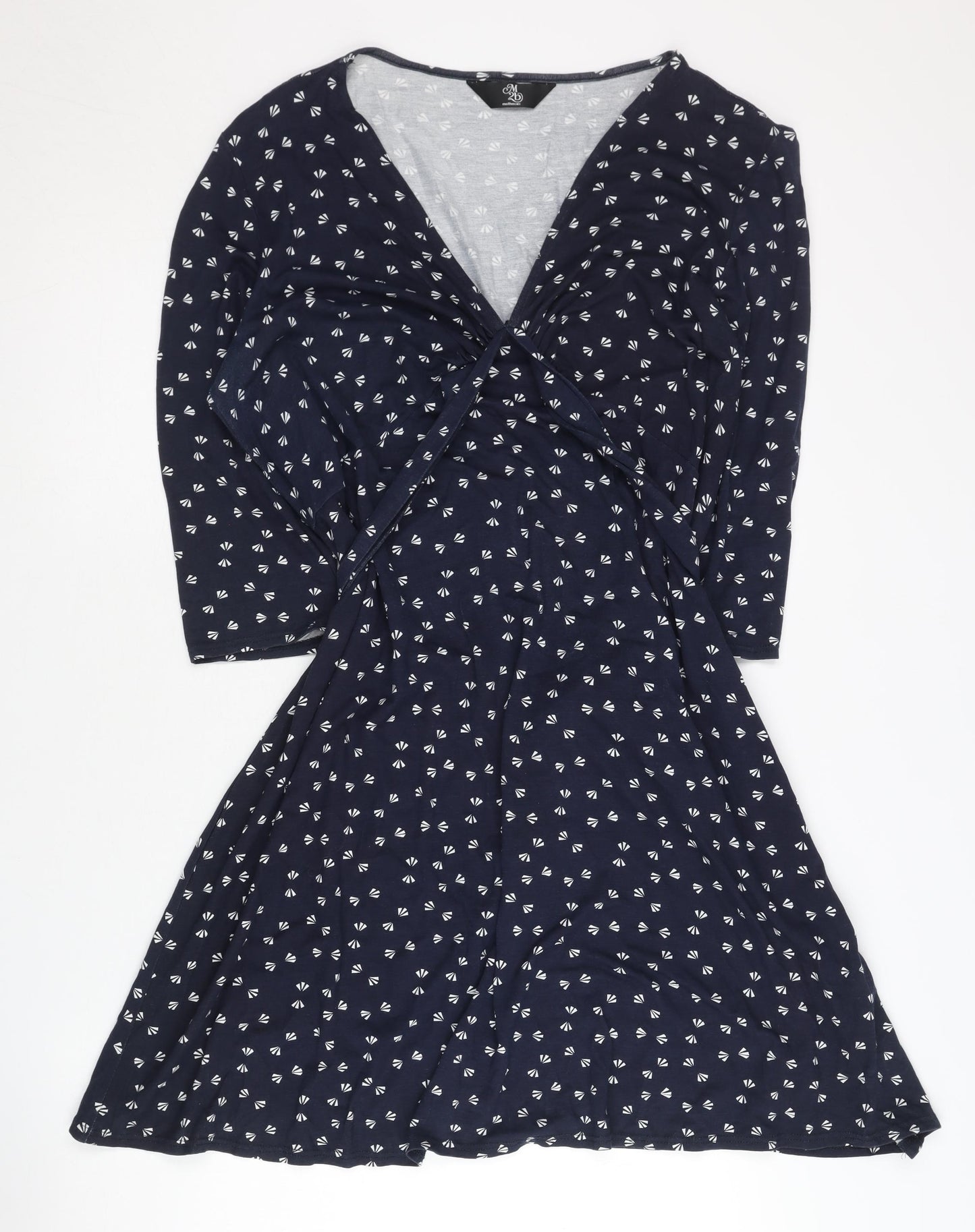 Mothercare Women's Blue Wrap Dress Size 14 Geometric