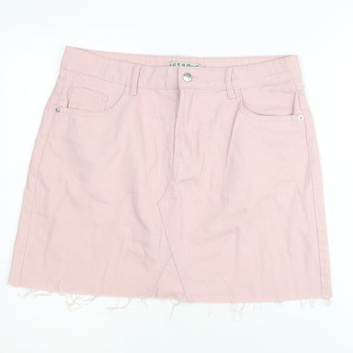 Denim Co. Women's Pink Knee Length Skirt Size 14