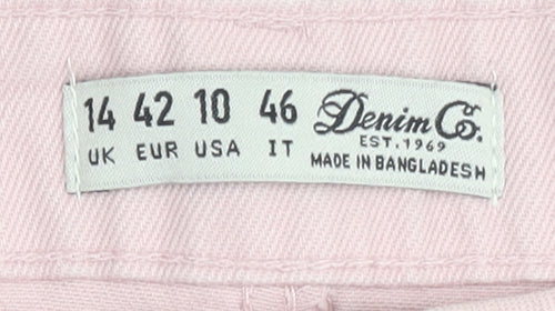 Denim Co. Women's Pink Knee Length Skirt Size 14