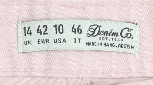 Denim Co. Women's Pink Knee Length Skirt Size 14