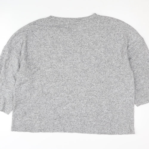 Zara Women's Grey Beaded Pullover Jumper Size 12