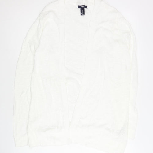 Gap Women's White Open Front Cardigan M, Cotton Viscose