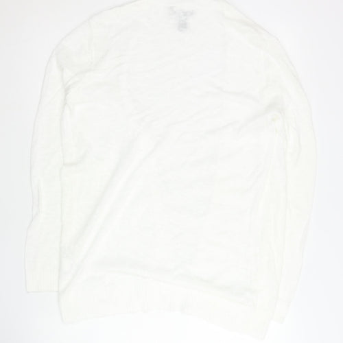 Gap Women's White Open Front Cardigan M, Cotton Viscose