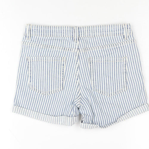 Cubus Girls Blue Striped Denim Shorts Age 12 Years Chino Style