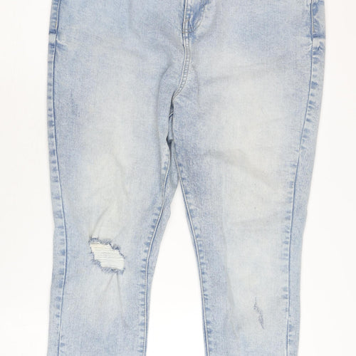 George Women's Blue Distressed Denim Jeans Size 16